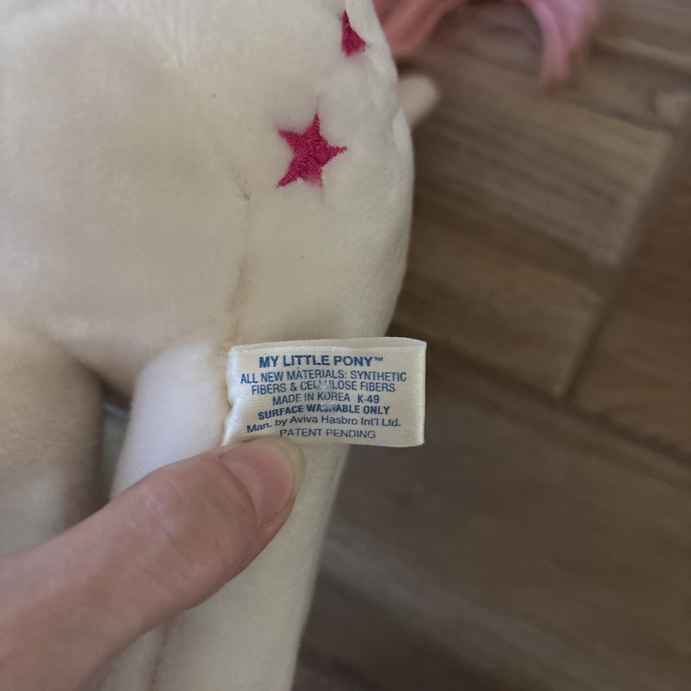 Vintage My Little Pony Moondancer Unicorn Plush Hasbro Softies 1984 White 10in - Picture 7 of 11